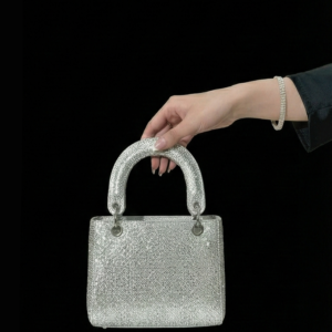Silver Crystal Mini Tote Bag