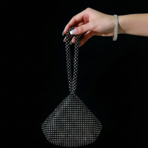 Black Crystal Pyramid Wristlet Bag