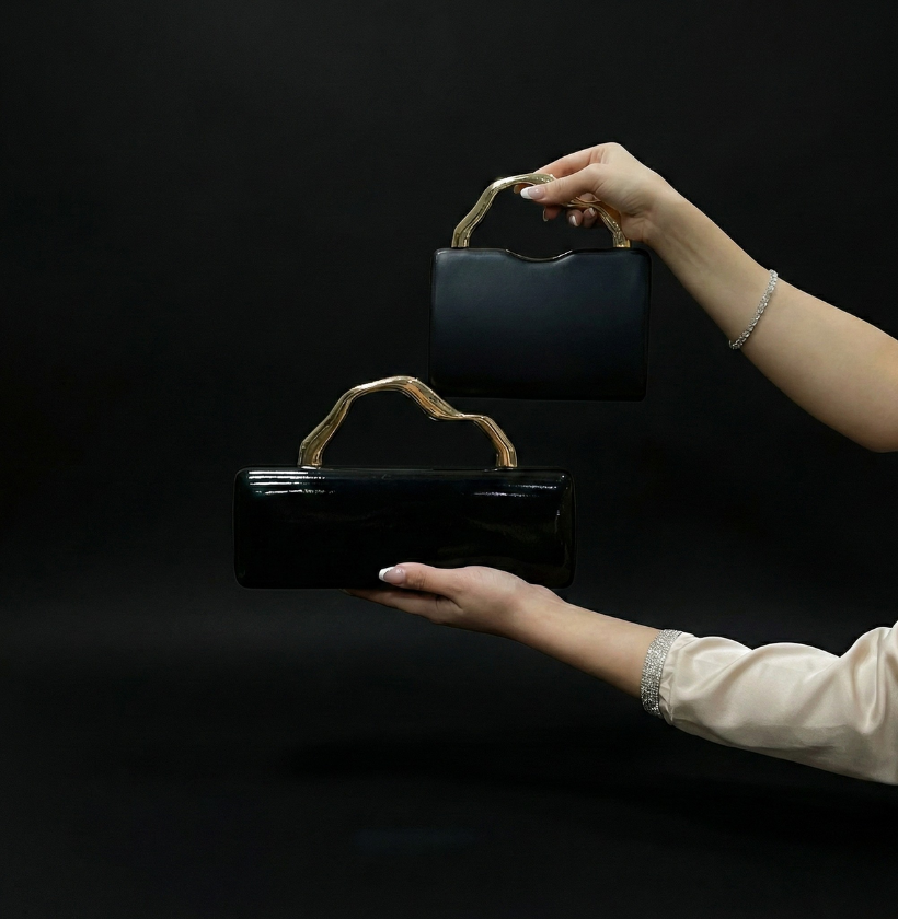 Black & Gold Sculpture Bag