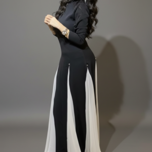 فساتين طويلة سهرة فخمة أبيض في أسود | Black & White evening Dress - Matching