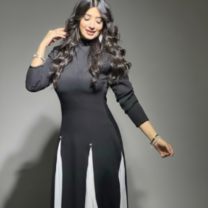 فساتين طويلة سهرة فخمة أبيض في أسود | Black & White evening Dress - Matching