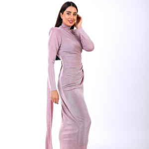 فستان كاب جليتر أبيض ملائكي ماتشنج - White Glitter Cape Dress Matching